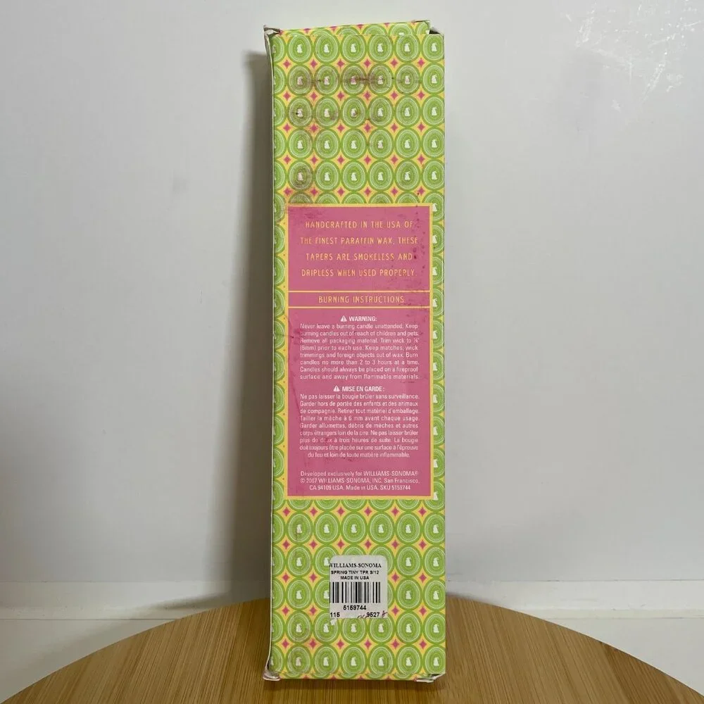 Williams Sonoma Easter Tiny Tapers Candle Pastel Colors Nine 10 Inch USA Made